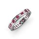 4 - Rebica 3.00 mm Princess Cut Rhodolite Garnet and Diamond Eternity Band 