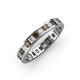 4 - Rebica 3.00 mm Princess Cut Smoky Quartz and Diamond Eternity Band 