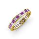 4 - Rebica 3.00 mm Princess Cut Amethyst and Diamond Eternity Band 