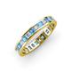 4 - Rebica 3.00 mm Princess Cut Blue Topaz and Diamond Eternity Band 