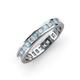 4 - Rebica 3.00 mm Princess Cut Aquamarine and Diamond Eternity Band 