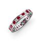 4 - Rebica 3.00 mm Princess Cut Ruby and Diamond Eternity Band 