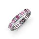 4 - Rebica 3.00 mm Princess Cut Pink Sapphire and Diamond Eternity Band 