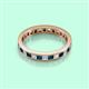 3 - Rebica 3.00 mm Princess Cut Blue and White Diamond Eternity Band 