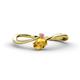 1 - Lucie Bold Oval Cut Citrine and Round Rhodolite Garnet 2 Stone Promise Ring 