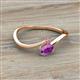 2 - Lucie Bold Oval Cut Amethyst and Round Rhodolite Garnet 2 Stone Promise Ring 