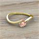 2 - Lucie Bold Oval Cut Morganite and Round Rhodolite Garnet 2 Stone Promise Ring 