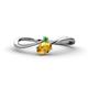 1 - Lucie Bold Oval Cut Citrine and Round Green Garnet 2 Stone Promise Ring 