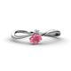 1 - Lucie Bold Oval Cut Rhodolite Garnet and Round Aquamarine 2 Stone Promise Ring 