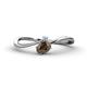 1 - Lucie Bold Oval Cut Smoky Quartz and Round Aquamarine 2 Stone Promise Ring 