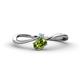 1 - Lucie Bold Oval Cut Peridot and Round Aquamarine 2 Stone Promise Ring 