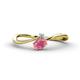 1 - Lucie Bold Oval Cut Rhodolite Garnet and Round Aquamarine 2 Stone Promise Ring 