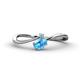 1 - Lucie Bold Oval Cut Blue Topaz and Round Aquamarine 2 Stone Promise Ring 