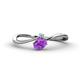 1 - Lucie Bold Oval Cut Amethyst and Round Aquamarine 2 Stone Promise Ring 