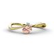 1 - Lucie Bold Oval Cut Morganite and Round Aquamarine 2 Stone Promise Ring 