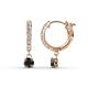 1 - Nita (4mm) Round Black and White Diamond Dangle Huggie Hoop Earrings 