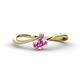 1 - Lucie Bold Oval Cut Pink Sapphire and Round Pink Tourmaline 2 Stone Promise Ring 