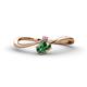 1 - Lucie Bold Oval Cut Lab Created Alexandrite and Round Pink Tourmaline 2 Stone Promise Ring 