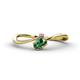 1 - Lucie Bold Oval Cut Lab Created Alexandrite and Round Pink Tourmaline 2 Stone Promise Ring 
