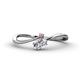 1 - Lucie Bold Oval Cut Lab Grown Diamond and Round Pink Tourmaline 2 Stone Promise Ring 