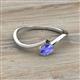 2 - Lucie Bold Oval Cut Tanzanite and Round Black Diamond 2 Stone Promise Ring 