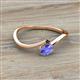 2 - Lucie Bold Oval Cut Tanzanite and Round Black Diamond 2 Stone Promise Ring 