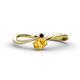 1 - Lucie Bold Oval Cut Citrine and Round Black Diamond 2 Stone Promise Ring 