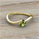 2 - Lucie Bold Oval Cut Peridot and Round Black Diamond 2 Stone Promise Ring 