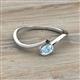 2 - Lucie Bold Oval Cut Aquamarine and Round Black Diamond 2 Stone Promise Ring 