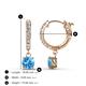 4 - Nita (5mm) Round Blue Topaz and Diamond Dangle Huggie Hoop Earrings 