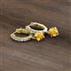 3 - Nita (5mm) Round Citrine and Diamond Dangle Huggie Hoop Earrings 