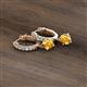 3 - Nita (5mm) Round Citrine and Diamond Dangle Huggie Hoop Earrings 