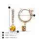 4 - Nita (5mm) Round Citrine and Diamond Dangle Huggie Hoop Earrings 
