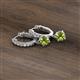 3 - Nita (5mm) Round Peridot and Diamond Dangle Huggie Hoop Earrings 