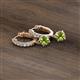 3 - Nita (5mm) Round Peridot and Diamond Dangle Huggie Hoop Earrings 