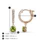 4 - Nita (5mm) Round Peridot and Diamond Dangle Huggie Hoop Earrings 