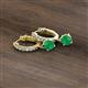 3 - Nita (5mm) Round Emerald and Diamond Dangle Huggie Hoop Earrings 