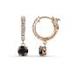 1 - Nita (5mm) Round Black and White Diamond Dangle Huggie Hoop Earrings 