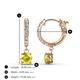 4 - Nita (5mm) Round Lab Created Yellow Sapphire and Diamond Dangle Huggie Hoop Earrings 