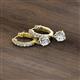 3 - Nita (5mm) Round Lab Grown Diamond and Diamond Dangle Huggie Hoop Earrings 