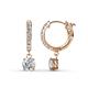 1 - Nita (5mm) Round Lab Grown Diamond and Diamond Dangle Huggie Hoop Earrings 