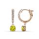 1 - Nita (5mm) Round Yellow and White Diamond Dangle Huggie Hoop Earrings 