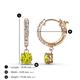 4 - Nita (5mm) Round Yellow and White Diamond Dangle Huggie Hoop Earrings 