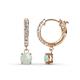 1 - Nita (5mm) Round Opal and Diamond Dangle Huggie Hoop Earrings 