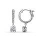 1 - Nita (5mm) Round Diamond Dangle Huggie Hoop Earrings 
