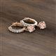 3 - Nita (5mm) Round Morganite and Diamond Dangle Huggie Hoop Earrings 