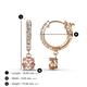4 - Nita (5mm) Round Morganite and Diamond Dangle Huggie Hoop Earrings 