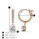 4 - Nita (5mm) Round Lab Grown Diamond and Diamond Dangle Huggie Hoop Earrings 