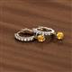 3 - Nita (4mm) Round Citrine and Diamond Dangle Huggie Hoop Earrings 
