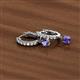 3 - Nita (4mm) Round Iolite and Diamond Dangle Huggie Hoop Earrings 